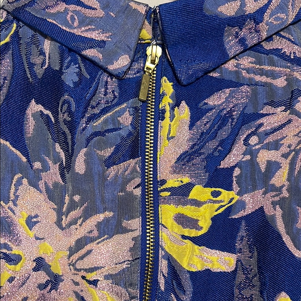 Laundry By Shelli Segal Royal Blue, Yellow and Pink Sheath Mini Dress - Size 10 - Picture 9 of 11